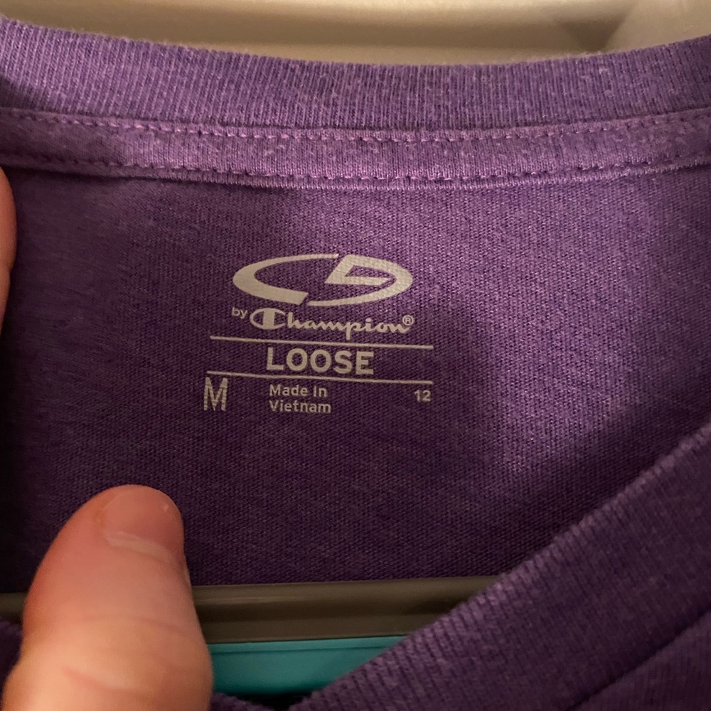 Size Medium Set of Four Champion T-Shirts(Lime Green,Light Blue,Purple,and Grey) - Picture 8 of 11